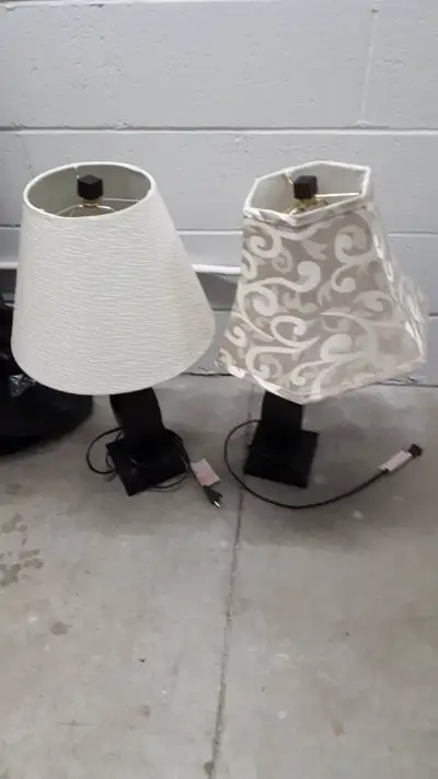 Hampton Bay (2) Table / Bedside Lamp Set (used only once!)~$100, View more