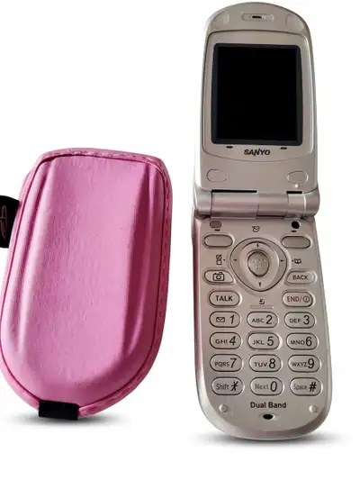 Vintage Sanyo Dual Band Flip Phone - Silver - Collectors Item, View more