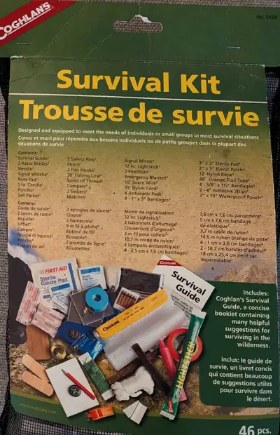 COGHLAN'S SURVIVAL KIT with 46 pcs. Description in of contents in pics. New and unopened. Asking $15...