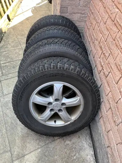 Winter tires. standard 5 holes pattern aluminum rims and tires fit Hyundai santa fe 2006~2009. great...