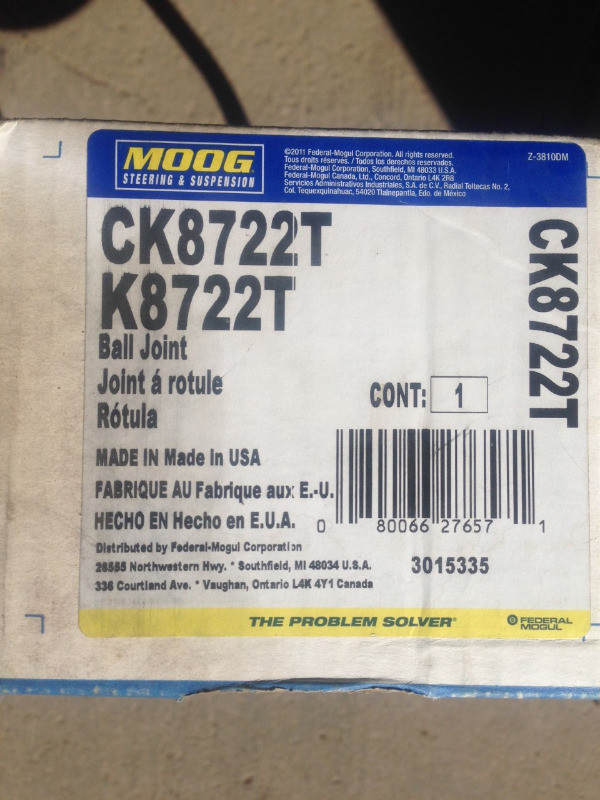 Moog CK8722T Suspension Control Arm and Ball Joint Assembly in Other Parts & Accessories in Saskatoon - Image 4