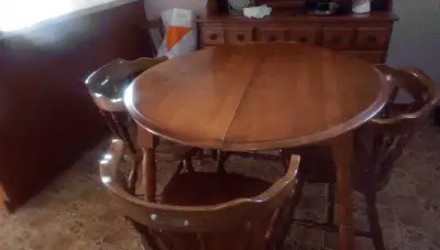 Solid Wood Dining Table and Chairs, View more