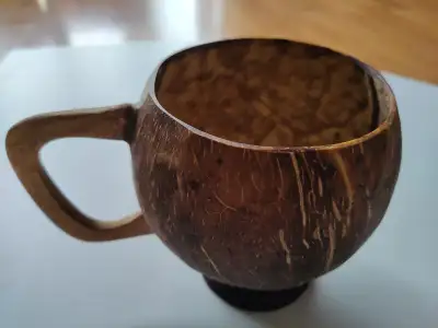  Coconut Shell Handcrafted  Eco Friendly Cup 500 ml, View more