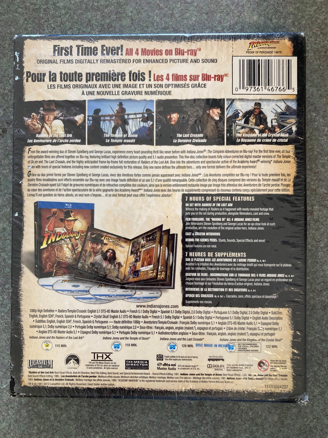 New sealed Indiana Jones The Complete Adventures bluray 5 discs in CDs, DVDs & Blu-ray in Calgary - Image 3