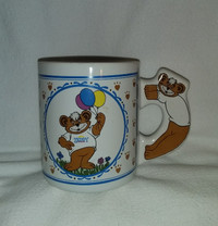 RARE Zellers Zeddy Teddy Bear Collectible 1990's Mug, Mascot,HTF