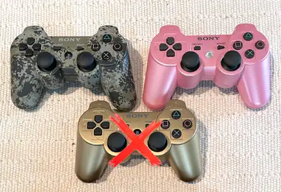 $50 EACH -- Pink / Digital Tiger Camo / Gold is sold out Sony Playstation 3 PS3 - Dualshock 3 Sixaxi...