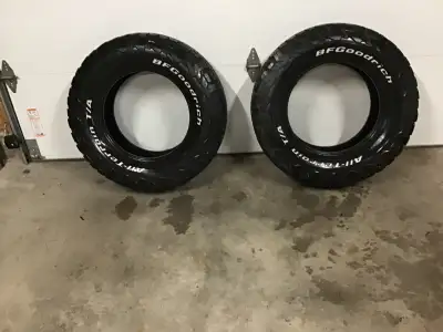 Four BF Goodrich All Terrain Tires, 265/70R17, 7/32 tread wear remaining