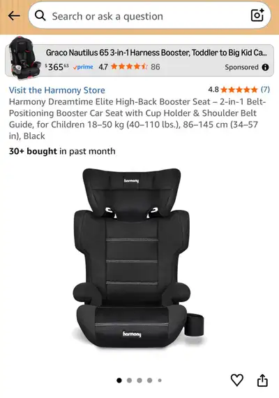 Harmony Dreamtime Elite High-Back Booster Car Seat (2-in-1), View more