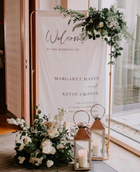 Linen Welcome Signs ! Fabric Welcome Signage + Seating Charts