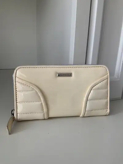 BURBERRY LONDON Patent Leather Cream Large Zip Around Wallet, View more