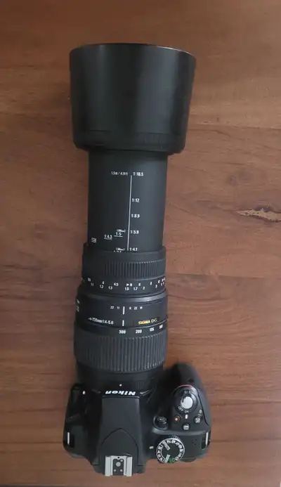 nikon d3300 with sigma 70-300mm lens, View more