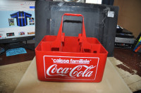 COCA COLA PLASTIC 6 PACK CARRIER french caisse familiale red