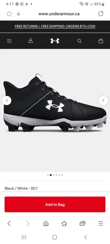 Excellent condition! Only worn half a season Size 3.5 Brand: Under Armour