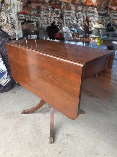  solid walnut Queen Anne style drop leaf table , View more