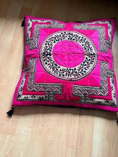 28” x 28” quilted pillow $75, floor pillow, throw pillow, yoga++, View more