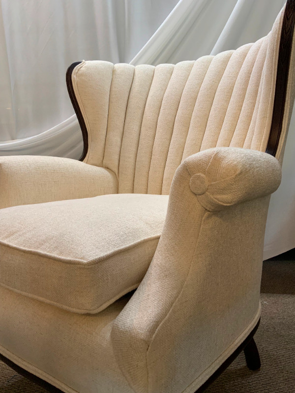 Cream White Wingback Chair in Chairs & Recliners in Dartmouth - Image 3