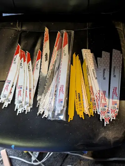 Assorted sawzal blades most new, View more