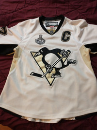 Reebok CCM Pittsburgh Penguins Sidney Crosby Light Blue Jersey Fight Strap  52