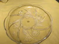 Brand new decorative glass serving platter.