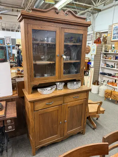 rustic 2 piece hutch cabinet , View more