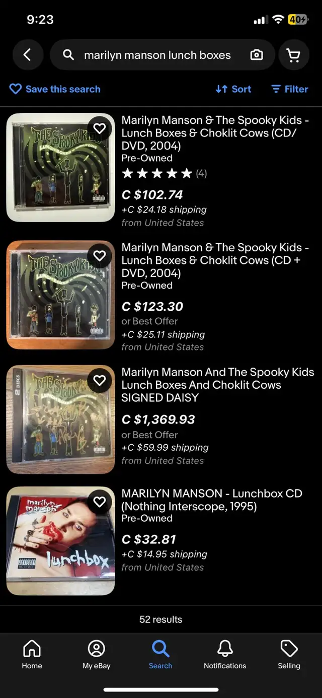 Marilyn Manson & The Spooky Kids: Lunch Boxes & Choklit cow RARE62863284734722124