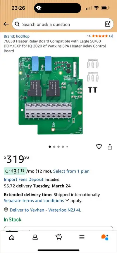 Hodflop 76858 Heater Relay Board for Watkins SPA (IQ 2020) ⚡, View more