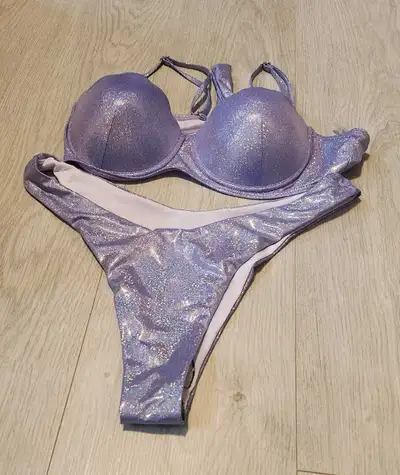 Purple Sparkly Bikini (Size L), View more