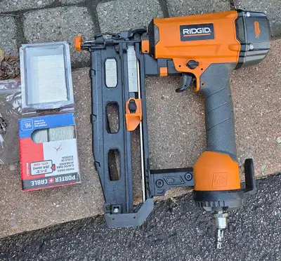 Tools: A Ridgid 16 Gauge straight finish nailer - very good cond, View more