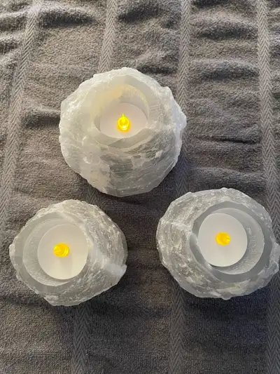 Himalayan salt tea light set, View more