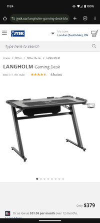 Langholm gaming desk