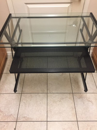 Computer Table With Glass Top , Steel Frame - New