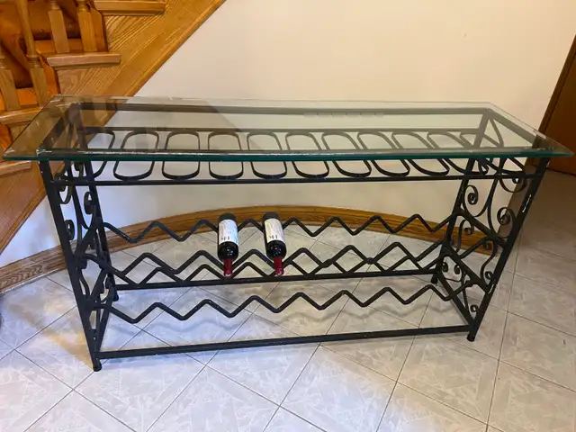 Solid Metal Custom made Wine Rack / Sideboard with beveled glass in Hutches & Display Cabinets in City of Toronto - Image 3