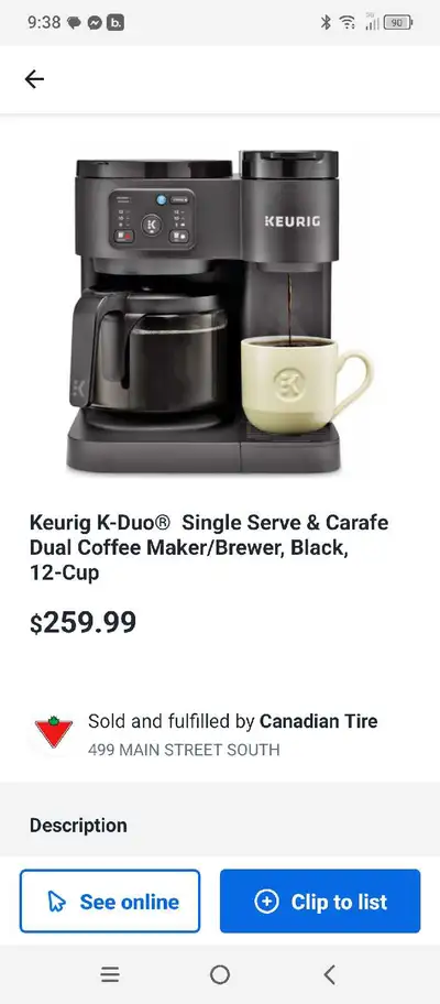 *BRAND NEW* Keurig Essentials Duo Coffee Maker, View more