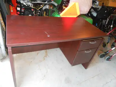 Veneer desk 2 drawers has mark height30" width37" depth20, View more