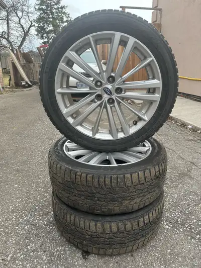 Selling Subaru Impreza 3 FireStone Winter Tires and 1 All Season tires with OEM Rims Tire Size: 205/...