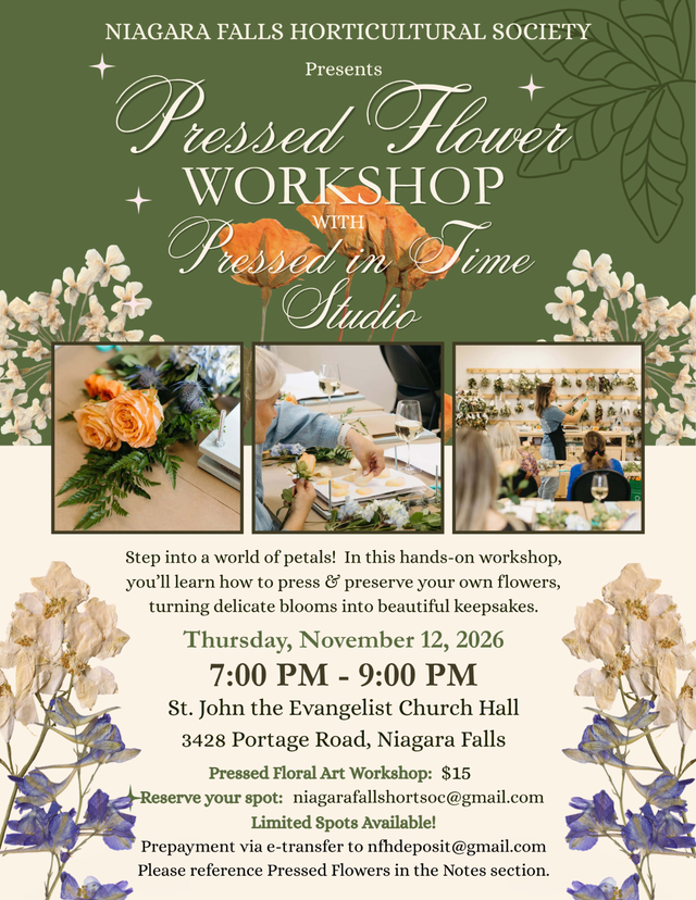 NF Horticultural Society presents a Pressed Flower Workshop/AGM