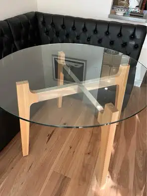 CB2 glass dining table, View more