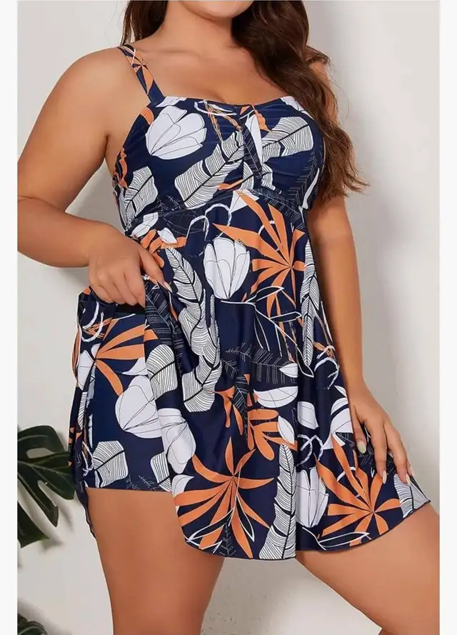 New With Tags Women's Plus Size, One Piece Swimsuit with SHORTS62863264092161122