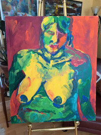 Art4u2enjoy Esther Schvan #1 Nude Acrylic Painting on Canvas