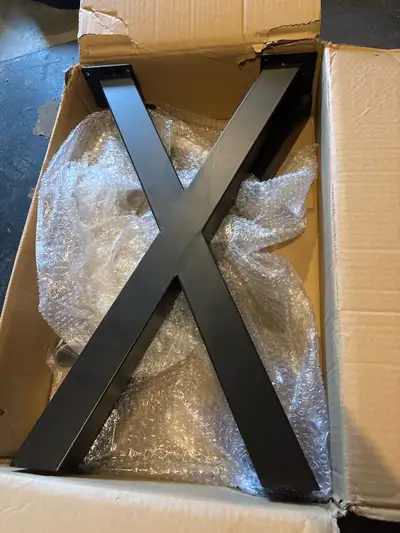 Brand new powder-coated X table legs, View more