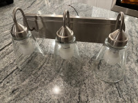 Style Selections 18-in 3-Light Brushed Nickel Transitional Vanit