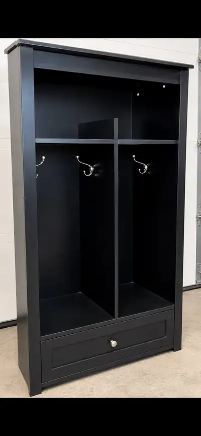 Black Entryway Hall Tree / Coat Storage Unit, View more