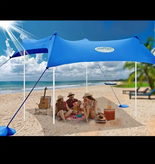 UMARDOO Family Beach Tent Sun Shade Canopy 10×9FT with 4 Aluminu in Patio & Garden Furniture in Hamilton - Image 2