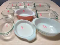 Baking/serving/storage glass dishes $75 FIRM for all