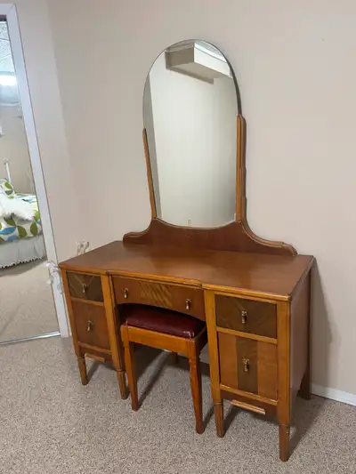 Beautiful Antique Dresser, Mirror, and Bureau, View more