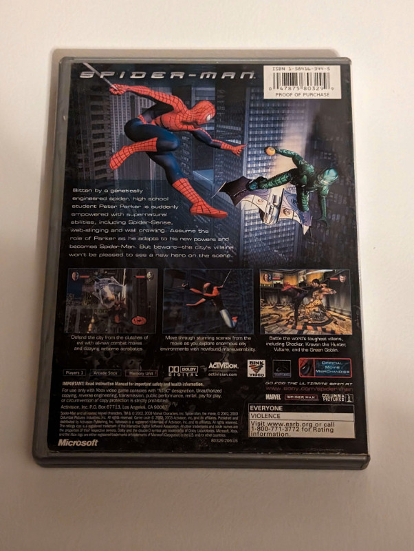 Spiderman Platinum Hits (Xbox) (No Manual) in Older Generation in Kitchener / Waterloo - Image 2