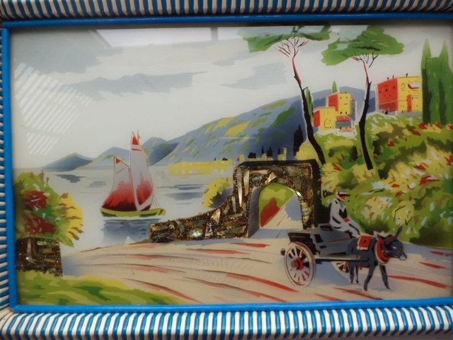 Serving Tray - 14 1/2 X 9 3/4 inch Reverse Painted Glass in Arts & Collectibles in Kawartha Lakes - Image 3