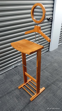 Wood Valet stand with mirror
