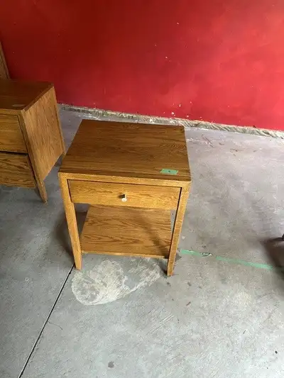 Solid Wood (Oak) Side Table with Drawer, View more