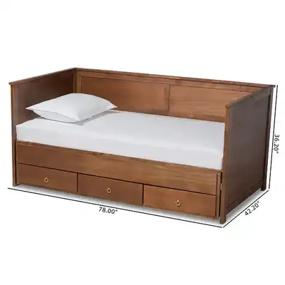 Baxton Studio Thomas Twin to King Expandable Daybed 3 Drawers, View more